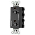 Hubbell Wiring Device-Kellems Straight Blade Devices, Receptacles, Style Line Decorator Duplex, SNAPConnect, Controlled, 20A 125V, 2-Pole 3-Wire Grounding, Nylon, Black SNAP2162C2BK